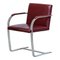 Vintage Bordeaux Leather and Chromed Steel Brno Chair by Knoll, 1980s 1