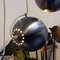 Lámpara de araña italiana de acero esmerilado con siete luces de Guzzini, años 70, Imagen 6