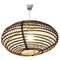 Italian Lozeng Shaped Rattan Ceiling Lamp, 1960s, Image 1