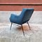 Kleiner italienischer Sessel aus blauem Samt, 1960er 5