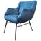 Small Italian Blue Velvet Armchair, 1960s 1