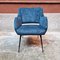 Kleiner italienischer Sessel aus blauem Samt, 1960er 2