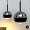 Italian Glass and Steel 1230 Pendant Lamps from Stilnovo, 1960s, Set of 2 1