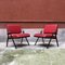 Vintage Italian Metal and Red Leather Armchairs by Formanova, 1970s, Set of 2 2