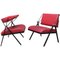 Vintage Italian Metal and Red Leather Armchairs by Formanova, 1970s, Set of 2 1