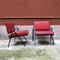 Vintage Italian Metal and Red Leather Armchairs by Formanova, 1970s, Set of 2 4