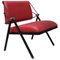 Roter italienischer Vintage Sessel aus Metall & rotem Leder von Formanova, 1970er 1