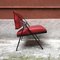 Vintage Italian Metal and Red Leather Armchair by Formanova, 1970s 2