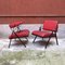 Vintage Italian Metal and Red Leather Armchair by Formanova, 1970s 6
