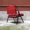 Roter italienischer Vintage Sessel aus Metall & rotem Leder von Formanova, 1970er 3