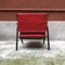 Vintage Italian Metal and Red Leather Armchair by Formanova, 1970s 4