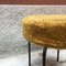 Scandinavian Black Metal Rod and Yellow Fabric Pouf, 1960s 4