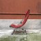 Italienischer Sessel aus rotem Leder & verchromtem Stahl, 1970er 3
