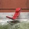 Italienischer Sessel aus rotem Leder & verchromtem Stahl, 1970er 2