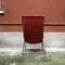 Italian Red Leather and Chromed Steel Red Armchair, 1970s 5