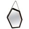 Italian Solid Wood Hexagonal Mirror, 1960s 1