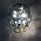 Lámpara de techo italiana de cristal tallado y acero, años 70, Imagen 3