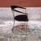 Italienische Stühle aus verchromtem Stahl & schwarzem Leder, 1980er, 2er Set 6