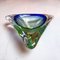 Cenicero italiano de cristal de Murano azul y verde de Sommersi Series, años 50, Imagen 2