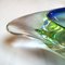 Cenicero italiano de cristal de Murano azul y verde de Sommersi Series, años 50, Imagen 4