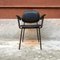 Italian Black Leather and Black Enameled Metal Armchair, 1960s 2