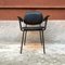 Italienischer Sessel aus schwarzem Leder & schwarz emailliertem Metall, 1960er 2