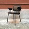 Italienischer Sessel aus schwarzem Leder & schwarz emailliertem Metall, 1960er 6