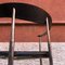 Silla italiana de cuero negro y acero cromado, años 70, Imagen 6