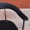 Italienischer Stuhl aus schwarzem Leder & verchromtem Stahl, 1970er 4