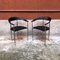Italian Black Leather and Chromed Steel Chairs, 1970s, Set of 2 3