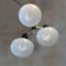 Italian Chromed Steel and Opaline Glass Three-Light Ceiling Lamp, 1970s 4