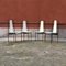 Italienische Stühle aus Metall & Leder von Adalberto Del Lago für Misura Emme, 1980er 5