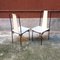 Italienische Stühle aus Metall & Leder von Adalberto Del Lago für Misura Emme, 1980er 4