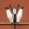 Italienische Stehlampe aus Metall, Messing & Opalglas mit Drei Leuchten, 1950er 5