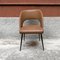 Italian Light Brown Faux Leather Seat and Back and Metal Legs Armchair, 1960s, Image 2