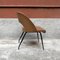 Italian Light Brown Faux Leather Seat and Back and Metal Legs Armchair, 1960s 5