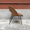 Italian Light Brown Faux Leather Seat and Back and Metal Legs Armchair, 1960s, Image 5