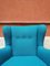 Italian Teal-Colored Cotton and Beech Armchair, 1960s, Image 6