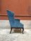 Italian Light-Blue Velvet Wingback Armchair, 1950s 6