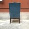 Italian Light-Blue Velvet Wingback Armchair, 1950s 13