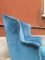 Italian Light-Blue Velvet Wingback Armchair, 1950s 5