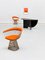 Orangefarbene Esszimmerstühle aus Stahl & Stoff von Warren Platner für Knoll, 1960er, 2er Set 11