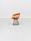 Orangefarbene Esszimmerstühle aus Stahl & Stoff von Warren Platner für Knoll, 1960er, 2er Set 6