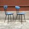 Italian Light-Blue Leatherette and Black Metal Chair, 1980s 4