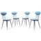 Italian Light-Blue Leatherette and Black Metal Chair, 1980s, Image 1