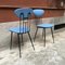 Italian Light-Blue Leatherette and Black Metal Chair, 1980s 5