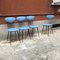 Italian Light-Blue Leatherette and Black Metal Chairs, 1980s, Set of 2 3