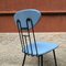 Italienische Stühle aus hellblauem Kunstleder & schwarzem Metall, 1980er, 2er Set 6
