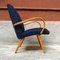 Danish Beech and Blue Cotton Armchair, 1960s, Image 3