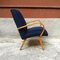 Danish Beech and Blue Cotton Armchair, 1960s, Image 2